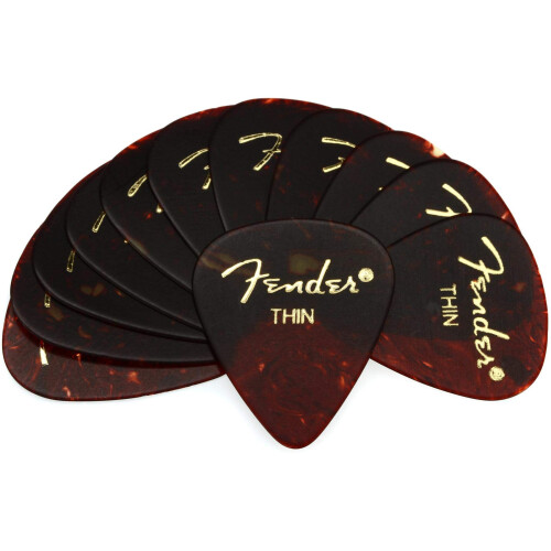 Fender Fender 351 Shape Classic Picks - Tortoise Shell - Thin - 12 Count Pack, 1980351700