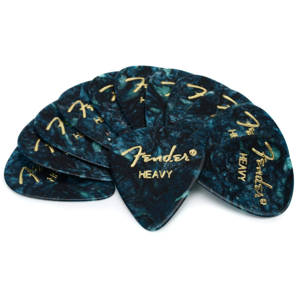 Fender 351 Shape Premium Picks - Ocean Turquoise - Heavy - 12 Count Pack