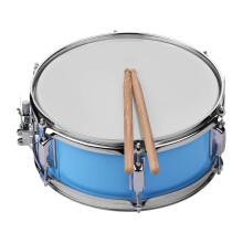 Btuty 12inch Snare Drum Head with Drumsticks Shoulder Strap Drum Key for Student Band (Light Blue)