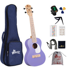 Winzz Kids Concert Ukulele Beginners Set for Adults, Childs Ukulele Starter Kit with 9 Accessories, 23 Inches Gifts, Purple Colour