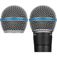 Microphone Ball Head Mesh Grill, SM58 Replacement Grill with Inner Foam Filter, Stainless Steel Mic Cover Compatible with Shure SM58 Beta58A