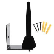 Besportble Wall-Mounted Flute Clarinet Rack Black Tube Holder with 3 Screws Space-Saving Flute Bracket for Home Studio Use