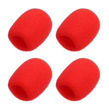 sourcing map 4pcs Microphone Foam Covers, 40mm (1.57") ID 10mm (0.39") Thickness Microphone Windscreen Foam Cover for Most Handheld Microphones, Red