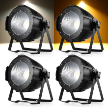 Erreyht 4PCS 100W COB LED Par Spotlight, Cold White/Warm White Stage Light with DMX512, Strobe Effect for DJ, Disco, Photography, Wedding