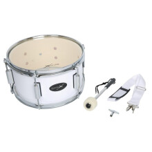 GEWA Marching Drum 12 x 7", wooden shell white, incl. carrying strap and mallet