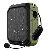 SHIDU Wireless Voice Amplifier Bluetooth Speaker 18W Waterproof Portable PA System with UHF Wireless Mic Headset Rechargeable Voice Enhancer Personal