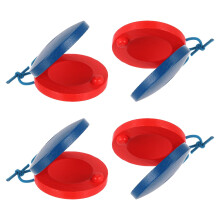 sourcing map 2 Pcs Wooden Castanets, Hand Finger Castanets Musical Instrument Rhythm Cymbals Percussion Instruments for Adults Beginner Toy, Red-Blue