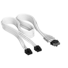 Corsair Elite Premium Type 5 Individually Sleeved 2x 8-Pin to PCIe 12V-2x6 600W PSU Cable – Triple-Mesh Paracord Sleeve, Low-Profile Cable Combs, Co