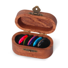 Wooden Guitar Pick Case Set with 12 Celluloid Picks in 3 Thicknesses