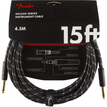 Fender Deluxe Series Instrument Cable - 15 ft – STR/STR – Black Tweed