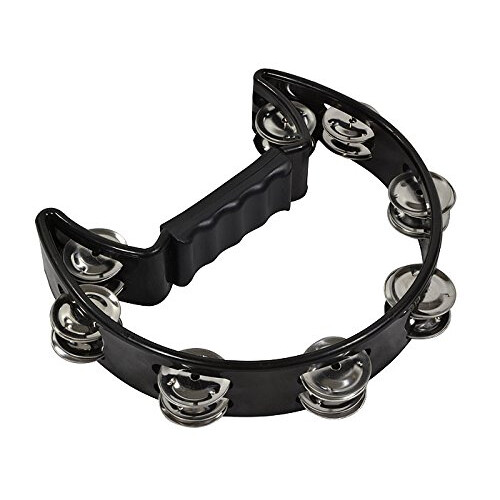Bryce Half Moon Tambourine Black with double jingles