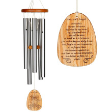 Woodstock Chimes Signature Collection, Woodstock Reflections, 22'' The Lord's Prayer Inspirational and Memorial Wind Chimes for Outdoor, Patio, Home