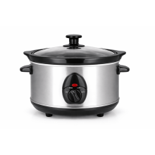 (pack 1) 1.5L Oval Slow Cooker 120W Removable Pot,3Heat Settings,Tempered Glass Lid,Compact Family Size Cooker - 3 Heat Settings