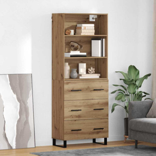 VidaXL vidaXL Highboard with Drawer 2 pcs Artisan Oak Engineered Wood