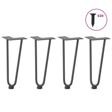 vidaXL Hairpin Legs for Coffee Table 4 pcs Anthracite 30 cm Solid Steel