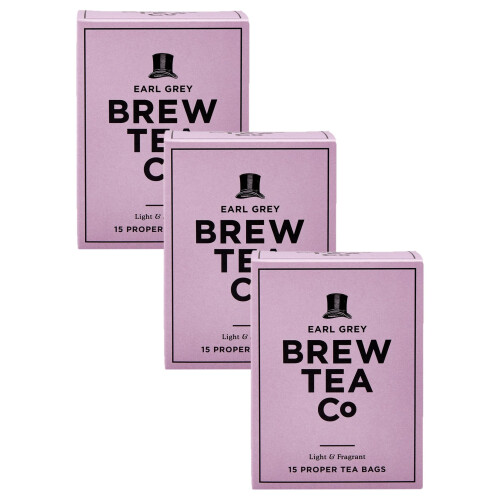 Brew Tea Co Earl Grey Whole Leaf Tea Bags, Pack 45