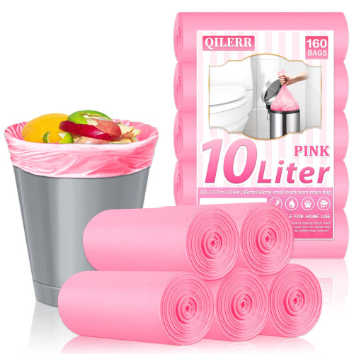 QILERR 10l Small Bin Liners Bathroom Bin Bags 160 Pack