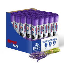 35l Bin Bags Lavender Scented Bin Liners w/ Drawstrings for Home