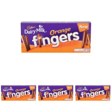 Cadbury Dairy Milk Orange Fingers Chocolate Biscuits, Crunchy Biscuits