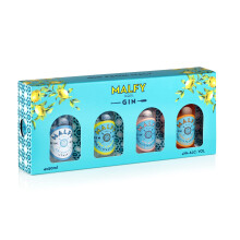 Malfy Italian Gin Miniatures Gift Box Selection | 4 x 5cl | Grapefruit, Lemon, Blood Orange and Original Flavoured Gin Minis | Perfect Gin Gift set |