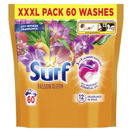 Surf Surf 3 in 1 Passion Bloom Laundry Washing Detergent Capsules joy