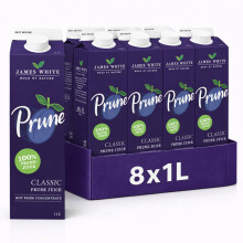 James White Prune Juice Cartons 1l - All Natural - Vegan