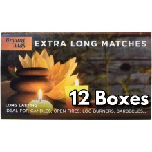 12 Boxes - Bryant & May Extra Long Safety Matches