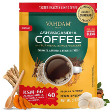 VAHDAM, Instant Mushroom Coffee w/ KSM 66 Ashwagandha, Turmeric