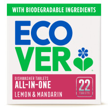 Ecover All in One Dishwasher Tablets, Contains Salt & Rinse Aid