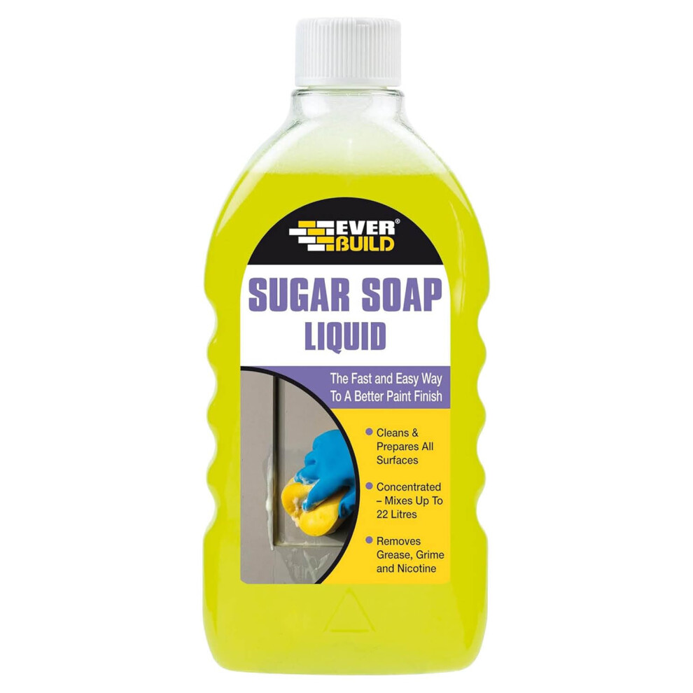 Everbuild Sugar Soap Liquid Concentrate – Removes Grease, Grime And Nicotine Stains – Powerful Formula – 500Ml