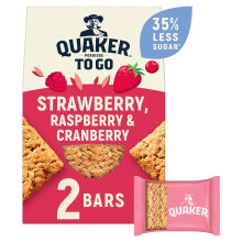 Quaker Porridge To Go Breakfast Bars Strawberry, Raspberry & Cranberry