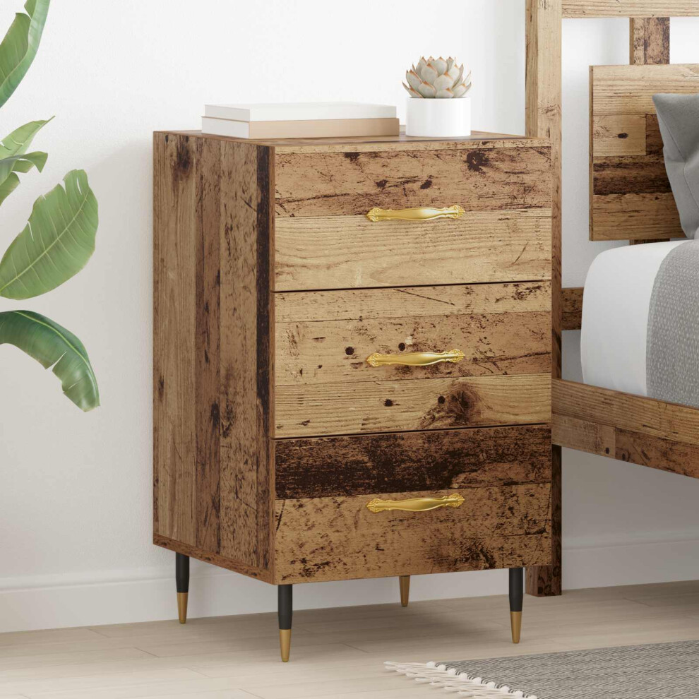 Vidaxl Bedside Cabinet Old Wood 40 X 40 X 66 Cm Engineered Wood