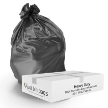200 x 80l Heavy - Duty Black Bin Bags | 32.5 Micron Extra - (Opal)