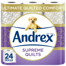 Andrex Supreme Quilts Quilted Toilet Paper - 24 Toilet Roll Pack