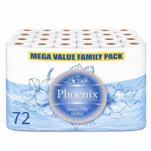 Phoenix 72 Toilet Roll - 2 Ply Quilted Soft White Toilet Paper
