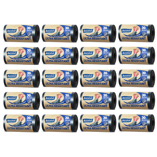 Bacofoil Ultra Resistant Bin Liners w/ Drawstring Handles 30l - Leak