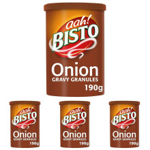 Bisto Flavoursome & Delicious Onion Gravy Granules, 190g Drum (Pack 4)