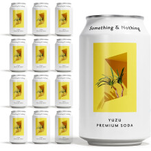 Something & Nothing Yuzu Flavoured Sparkling Water, 12 x 330 ml Cans | Lightly C