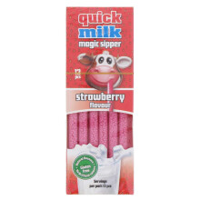 QUICK MILK Magical Sipper 13 Straws - (Strawberry Flavour)