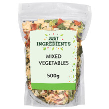 JustIngredients Essentials Mixed Vegetables 500g, Dried Veg Mix