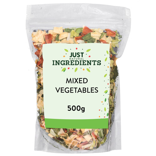 JustIngredients Essentials Mixed Vegetables 500g, Dried Veg Mix