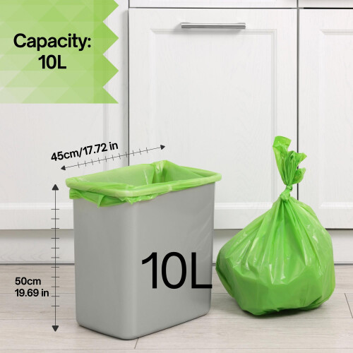 120 Pcs Biodegradable Food Waste Bags, 10l Compostable Caddy Bin 1