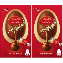 Lindt Lindor Milk Chocolate Easter Egg 260g - Easter, gift (Pack 2)