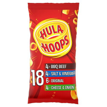Hula Hoops VARIETY MULTIPACK Crisps 18x24g Packs, Case of 12 - Deliciously crunc