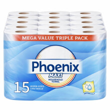 Phoenix Maxi 3 Ply Kitchen Rolls - 15 Super