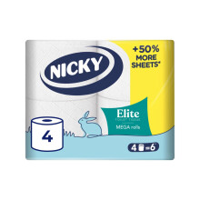 Nicky Elite Toilet Roll Mega Rolls - 4=6 Rolls of 3