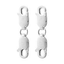 2 Piezas Broche de Langosta Doble 10 Mm, Broche de Plata Esterlina Cierres de Garra Doble Conector de ExtensióN de Collar de Pulsera