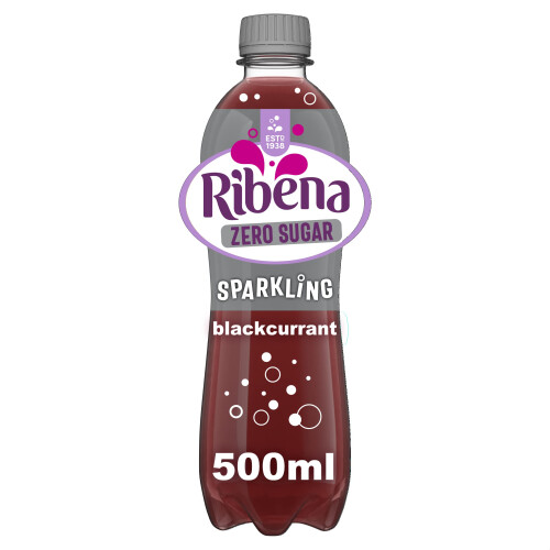 Ribena Ribena Sparkling Zero Blackcurrant Juice 500ml | Real Fruit | Rich in