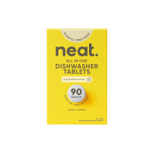 Neat Eco Dishwasher Tablets (90 Pack) – Powerfully plant based, Plastic-Free Packaging for Sparkling Clean Dishes – Natural Cleaning Solution