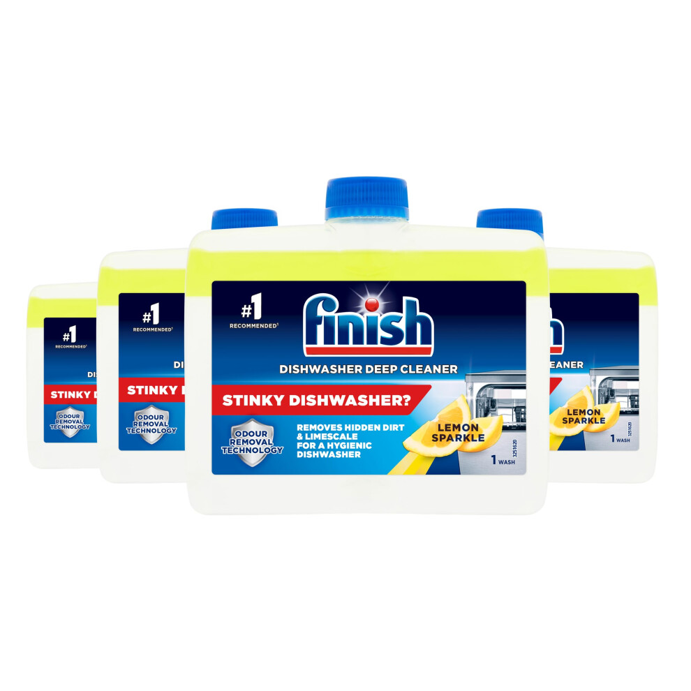 Finish , Dishwasher Cleaner, Lemon Sparkle, 1.0L Bulk, Removes Grease &